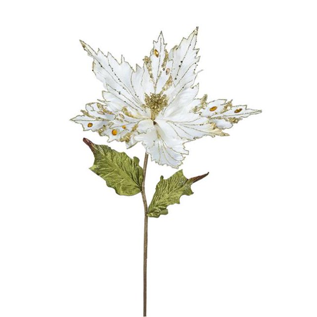 Vickerman OF160911 Potence de Fleur Poinsettia Crème, 26 & 13 Po.