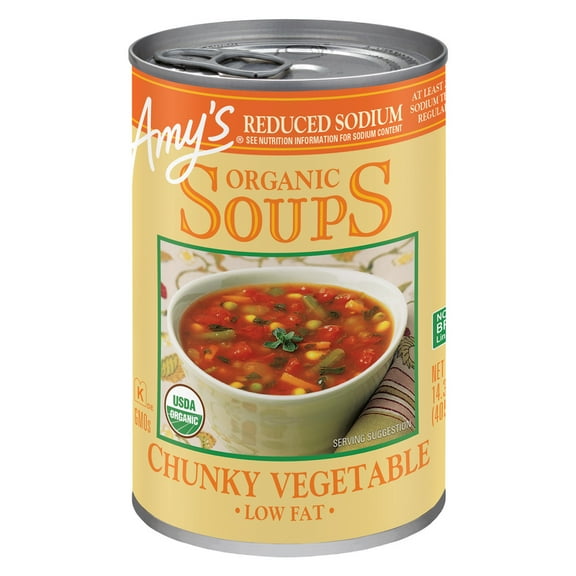 Pack Of 2 Amy's Organic Reduced Sodium Chunky Vegetable Soup - 14.3 oz (Packaging May Vary)