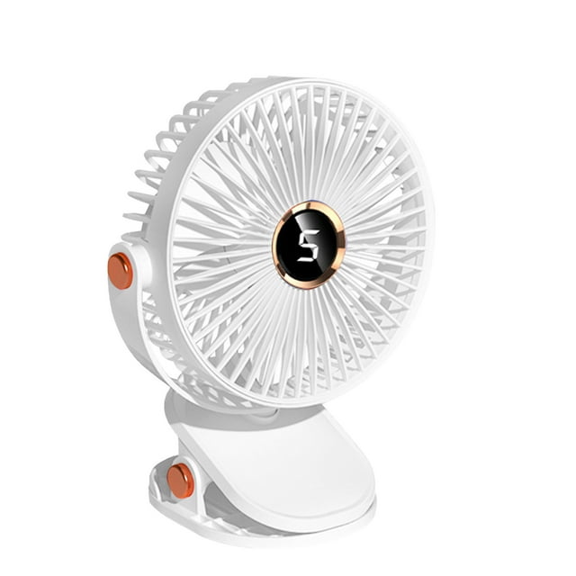 Clip on Fan,Portable Fan Rechargeable New Usb Small Fan Elementary School Dormitory Portable Mini Charger Table Clip Home Fan Portable Fan Digital Display Version Rechargeable Fan