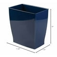 thumbnail image 4 of Spa Waste Can - Navy Blue Trash Can for Bathroom, Office, and Bedroom - Durable Plastic Construction - Compact Size -, 4 of 4