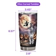 thumbnail image 5 of Spooky Halloween Night Witch Dalmatian Glowing Pumpkins 20oz Stainless Steel Tumbler Insulated Cup with Lid Dog Lover - 12015, 5 of 5