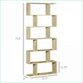 thumbnail image 5 of Bookshelf, HOMCOM 75.5"H Modern S-Shaped 6-Shelf Free-Standing | Walnut Brown | Engineered Wood, 5 of 9