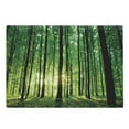 thumbnail image 1 of Forest Cutting Board, Green Woodland at Sunrise Scenic Morning Nature Environment Ecology Serenity, Decorative Tempered Glass Cutting and Serving Board, Large Size, Green Black Yellow, by Ambesonne, 1 of 1