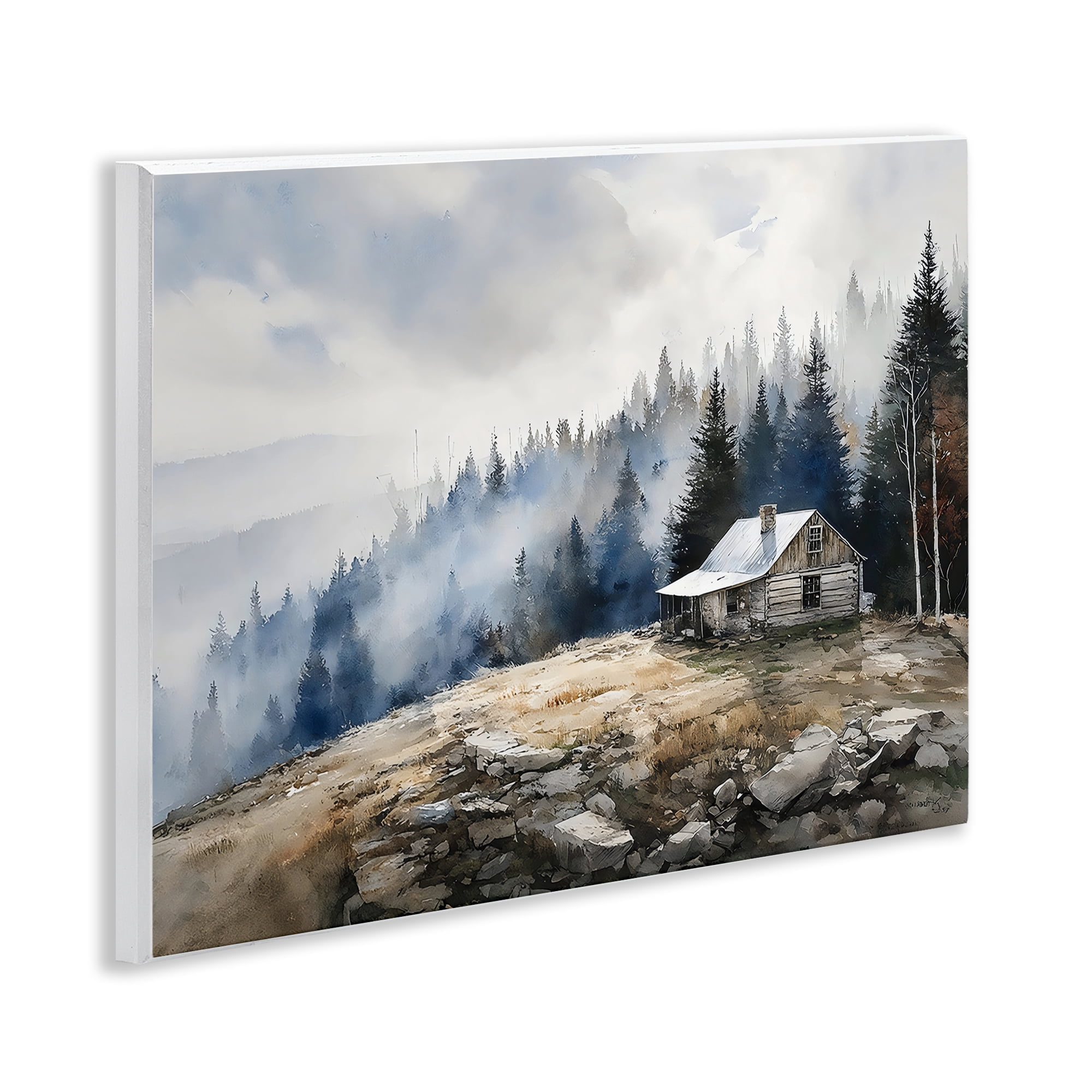 Stupell Industries Misty Cabin on Ridge Wall Plaque Art, design by Franklyn Gregory