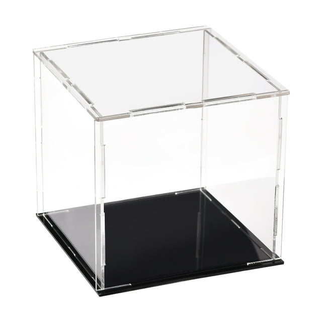 Caja de exhibición clara de acrílico Uxcell, protección a prueba de polvo, cubo de exhibición para coleccionables, caja de 3.9x3.9x3.9 pulgadas