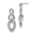 thumbnail image 1 of 925 Sterling Silver 132 Stone Cubic Zirconia Cz Dangle Earrings Drop, 1 of 6