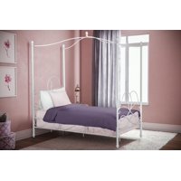 Dorel Home Fancy Metal Canopy Bed, Twin, Multiple Colors Available - White