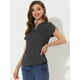 thumbnail image 2 of Blusa de oficina Allegra K Cuello en V Estampado de puntos Negro L, 2 of 6