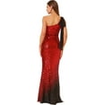 thumbnail image 5 of Angel fashions Women's Asymmetric Ribbon Flapper Gradual Sequin Mermaid Long Dress One Shoulder Formal Evening Party Gown, 5 of 6