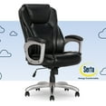 thumbnail image 4 of Serta Heavy-Duty Bonded Leather Commercial Office Chair with Memory Foam, 350 lb capacity, Black, 4 of 11