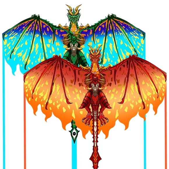 Mint's Colorful Life Dragon Kites for Adults, Easy to Fly for Beginners Best Beach Kite for Outdoors (2 Pack)