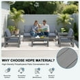thumbnail image 5 of SERWALL Outdoor Patio Furniture Set, 7-Piece HDPE Outdoor Sofa Set Patio Conversation Set, Grey Frame with Grey Cushions, 5 of 7