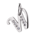 thumbnail image 1 of Charm para Pulsera LuckyLy, Dije Inicial Letra A, Acero Inoxidable y Zirconia Cúbica, Modelo Lizzy plateado Letra W, 1 of 7