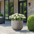thumbnail image 6 of LuxenHome 15.75" Dia Large Ceramic Planter Pots for Plants, Stone Gray Glazed Round Planter with Drainage, 6 of 10