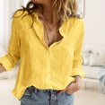 thumbnail image 4 of Camisas con botones para mujer camisa de manga larga con solapa de Color sólido camisa de algodón para mujer FLhrweasw Nuevo, 4 of 7