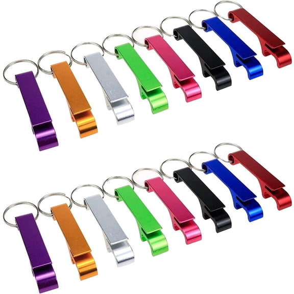 16 Pcs Antler Design Bottle Opener Keychain Pendants, Aluminum Portable Keyring Beer Bottle Opener Pocket Small Bar Claw Beverage Multi-functional Tool, Multi-Color