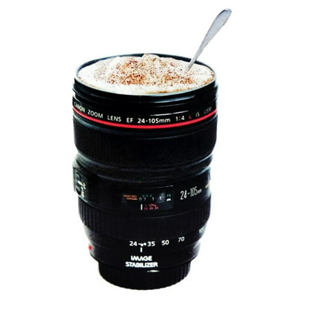 Camera Lens Coffee Mug/Cup With Lid,Photo Coffee Mugs Plastic Travel Lens Mug (Best Travel Thermos Coffee Mug)