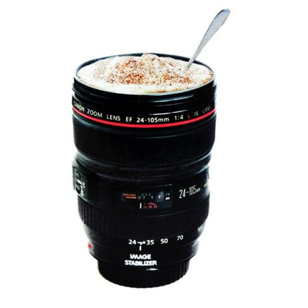 Camera Lens Coffee Mug/Cup With Lid,Photo Coffee Mugs Plastic Travel Lens Mug Thermos
