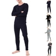 thumbnail image 4 of CENL Men Winter Fleece Lined Thermal Long Johns Top Bottom Underwear Pajamas 2Pcs/Set, 4 of 9