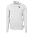 thumbnail image 2 of Men's Cutter & Buck White Delaware State Hornets Big & Tall Virtue Eco Pique Recycled Quarter-Zip Pullover Top, 2 of 3