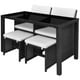 thumbnail image 4 of vidaXL 5 Piece Outdoor Dining Set with Cushions Poly Rattan Black, 4 of 11