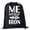 Me & Iron-Black, variant on Mini Drawstring Gym Bags, Inspirational Gym Bags with Workout Motivation Quotes