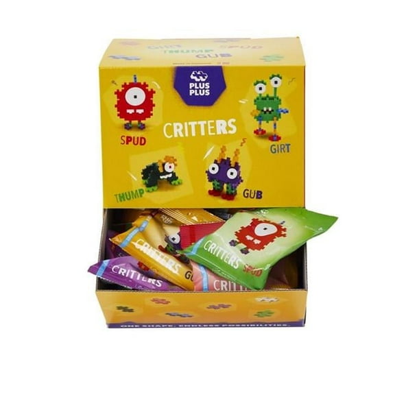 Plus-Plus 9095371 Critters Monsters Building Toy Polyethylene, Multi Color - 40 Piece - Pack of 48