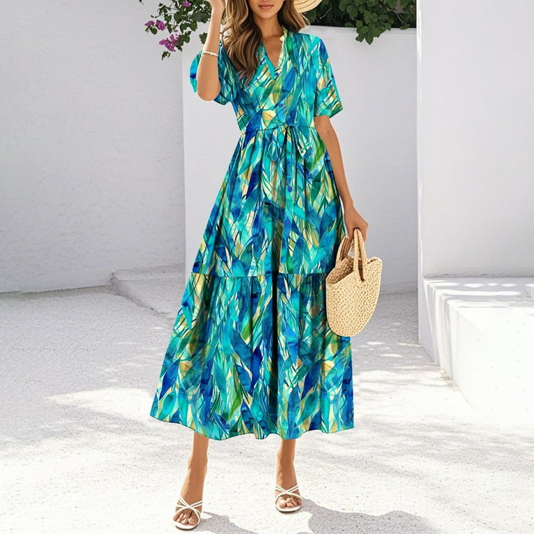 slim fit dress slacks Green Ruffle Sleeve Maxi Dress - All Dresses main image 0