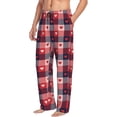 thumbnail image 3 of Kdxio Heart Plaid Print Men's Sleep Pajama Pant Lounge Pants with Pockets, 3 of 8