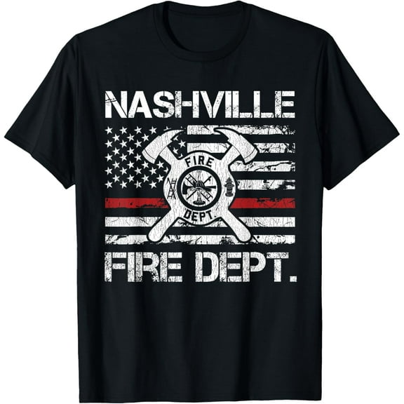 Nashville Tennessee Fire Department Thin Red Line Fireman T-Shirt TShirt