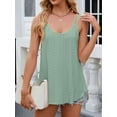 thumbnail image 4 of PULLIMORE Women's Tank Tops Eyelet Embroidery Sleeveless Camisole Scoop Neck Loose Casual Summer Clothes Flowy Shirts (M,Green), 4 of 10
