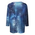 thumbnail image 4 of Jienlioq Hauts pour Femmes Tendance T-Shirt Ample et Décontracté Imprimé Ciel Col Rond Manches 3/4 Offres Cyber Monday, 4 of 5