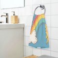 thumbnail image 3 of Yayeee 100% Cotton Hand Towels for Bathroom 16" x 28" Soft Absorbent Kitchen Towel, Rainbow with Stars, 3 of 7