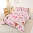 thumbnail image 2 of Manfei Cowgirl Bow Hat Full Size Comforter Sets for Girls, Pink Western Bedding Sets, Pink Reversible, 3-Piece, 2 of 6