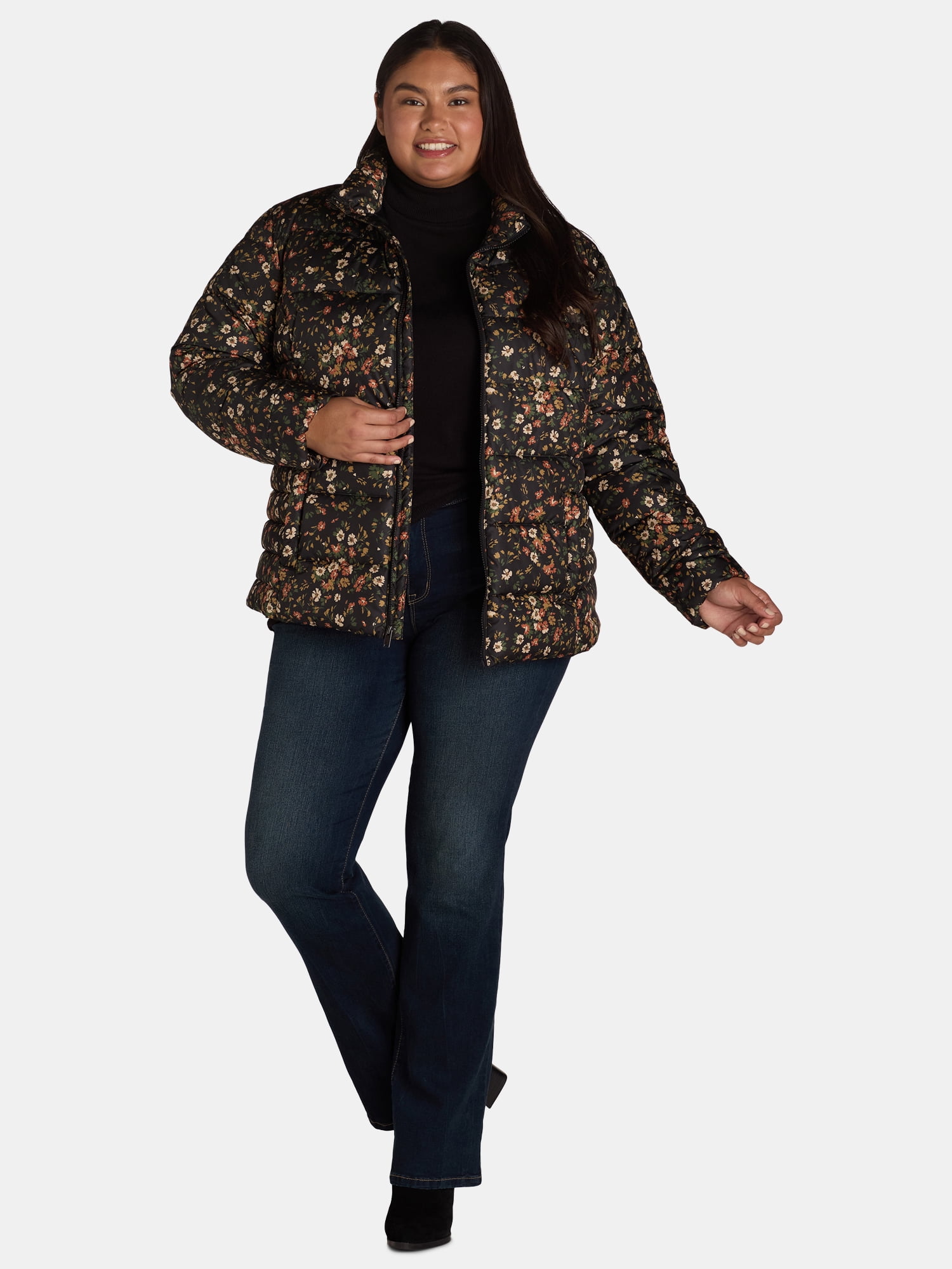 Time and Tru Women's and Women's Plus Core Puffer, Sizes XS-3X