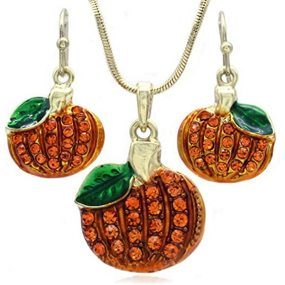 SoulBreezeCollection Small Cute Happy Halloween Fall Thanksgiving Pumpkins Pierced Earrings Jewelry s151s-gold-dangle
