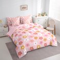 thumbnail image 4 of Manfei Pink Cartoon Floral 7-Piece Twin Bedding Sets,Rustic Flower Bedding Comforter Set,Cute Daisy Sheet Sets For Children,Super Cozy Room Decor Reversible, 4 of 9