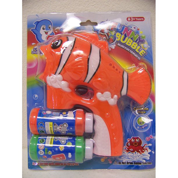 Lighted Musical Novelty Fish Bubble Gun Bubbles included Battery