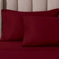 thumbnail image 3 of Superior Egyptian Cotton Solid Sheet Set, Full, Burgundy, 3 of 14