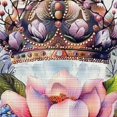 thumbnail image 6 of Acheng Flowers Crown Vintage Round Tablecloth, Full Width Single-Sided Printing, 100% Polyester Fiber, Outdoor Fitted 46-50, 6 of 8