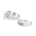 thumbnail image 6 of AFFY 0.33CT Natural Diamond Trio Matching Wedding Rings Set 14k White Gold over Silver-10.5, 6 of 7
