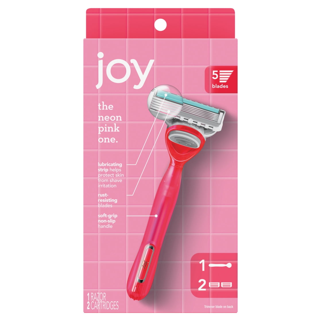 joy Razor for Women, 5 Blades, Manual Razor, Handle and 2 Razor