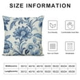 thumbnail image 5 of Nawypu Chinoiserie Pillow Covers  Navy Blue White Floral Pillow Covers Vintage Farmhouse Flower Outdoor Pillowcase Square Cushion Cover for Bedroom Sofa Couch Living Room Home Decor, 5 of 5