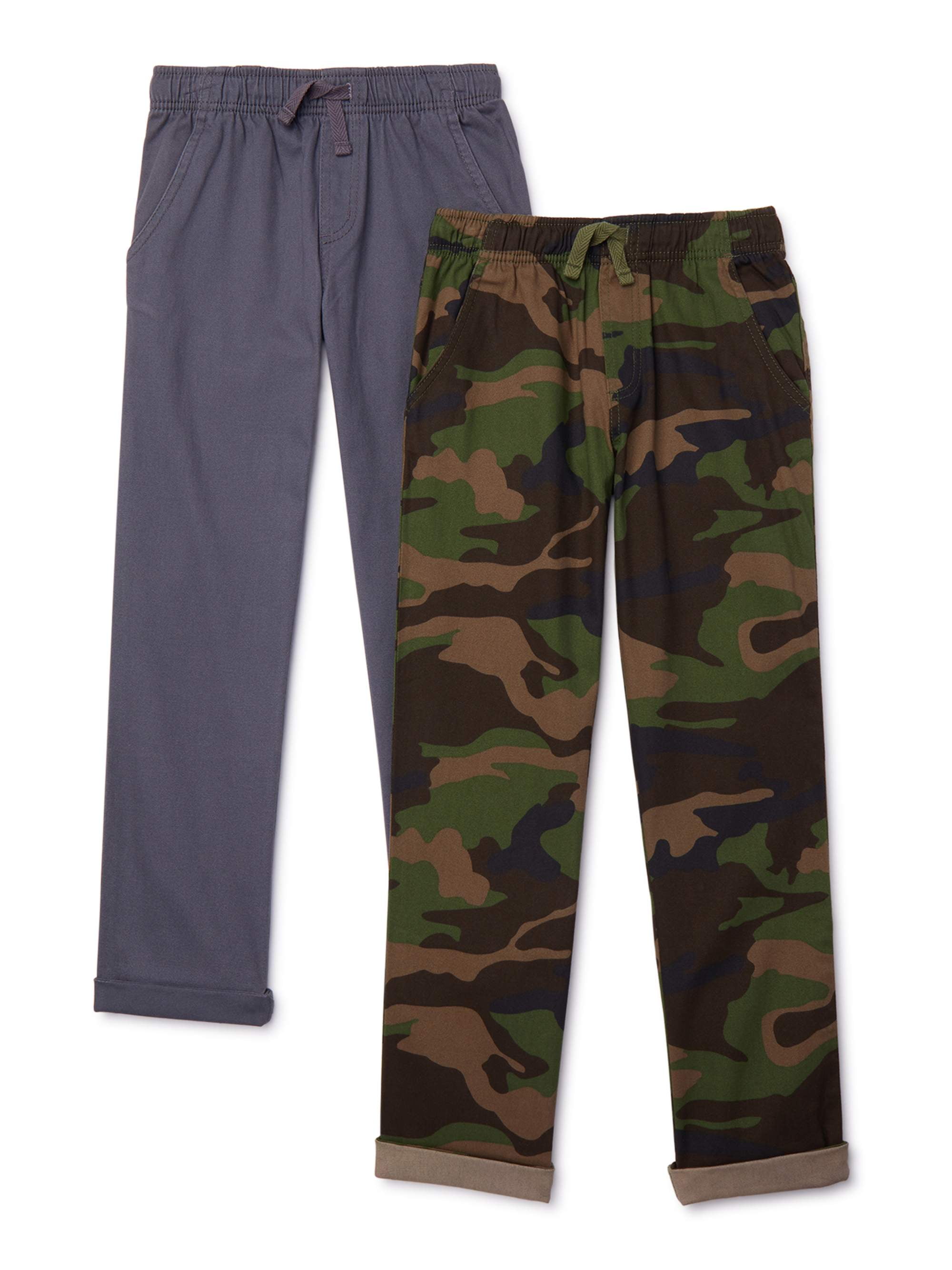 Wonder Nation Boys Pull-On Pants, 2-Pack, Sizes 4-18 & Husky - Walmart.com