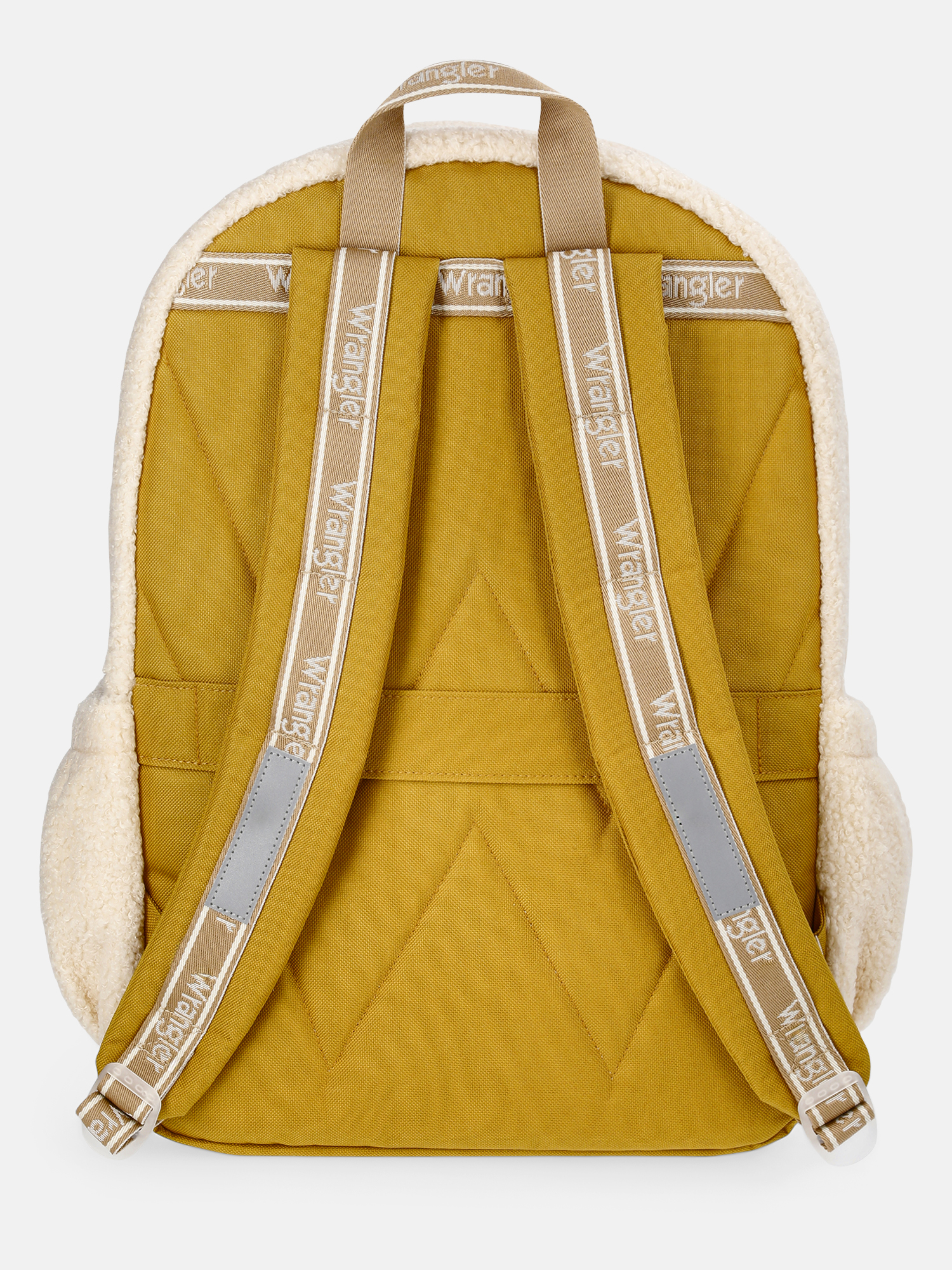 Mochila unisex de 17", de felpa, tono almendra y atardecer, beige 2