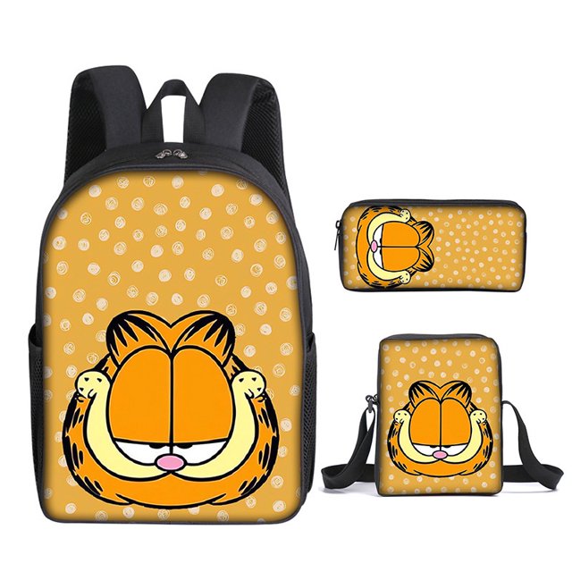 Mochila escolar Garfields Anime, juego de 3 piezas para niños