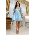 thumbnail image 3 of May Queen MQ2040 Juniors Womens Tulle Sheer Back Floral Appliqued Prom Dress, 3 of 10