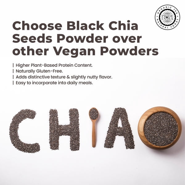 Pride of India Natural Black Chia Seeds, 20 oz Jar, Pack of 6