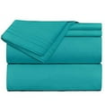 thumbnail image 2 of Clara Clark Premier 1800 Microfiber Collection 3-Line Bed Sheet Set, Full Size, Teal, 2 of 7