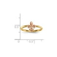 thumbnail image 4 of 14K Two-Tone Gold Ring Band Themed Textured Back Polished Fleur de Lis, 4 of 4